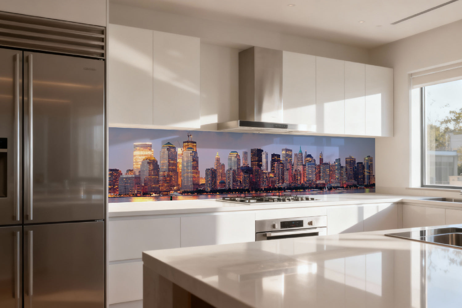 Küchenrückwand Skyline bei Sonnenuntergang