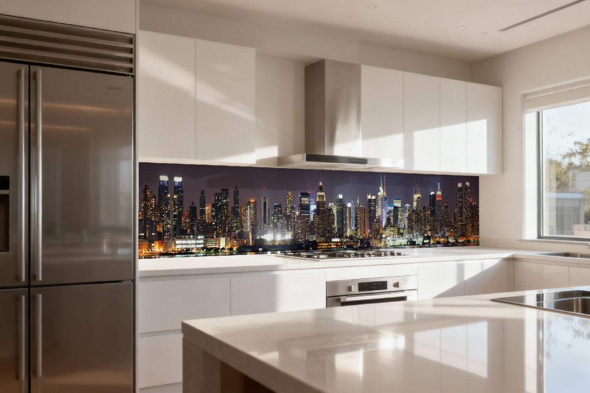 Küchenrückwand Skyline bei Nacht