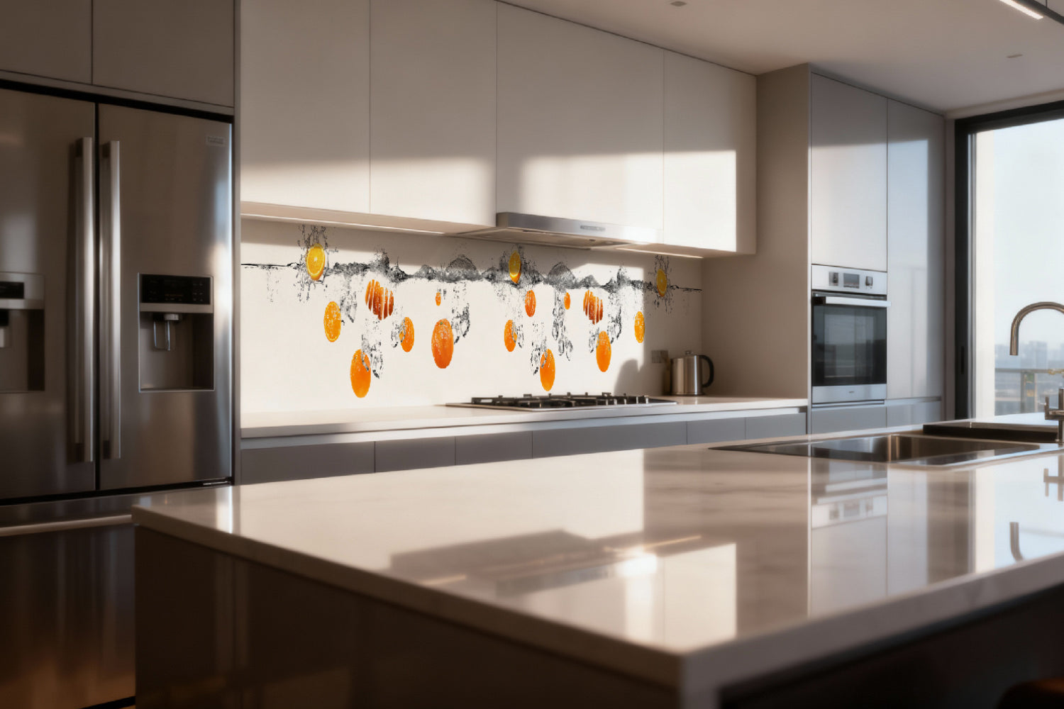Küchenrückwand Orange Spritzwasser