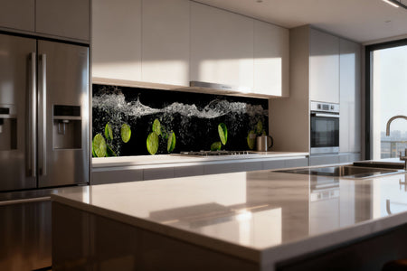 Küchenrückwand Limetten im Wasser