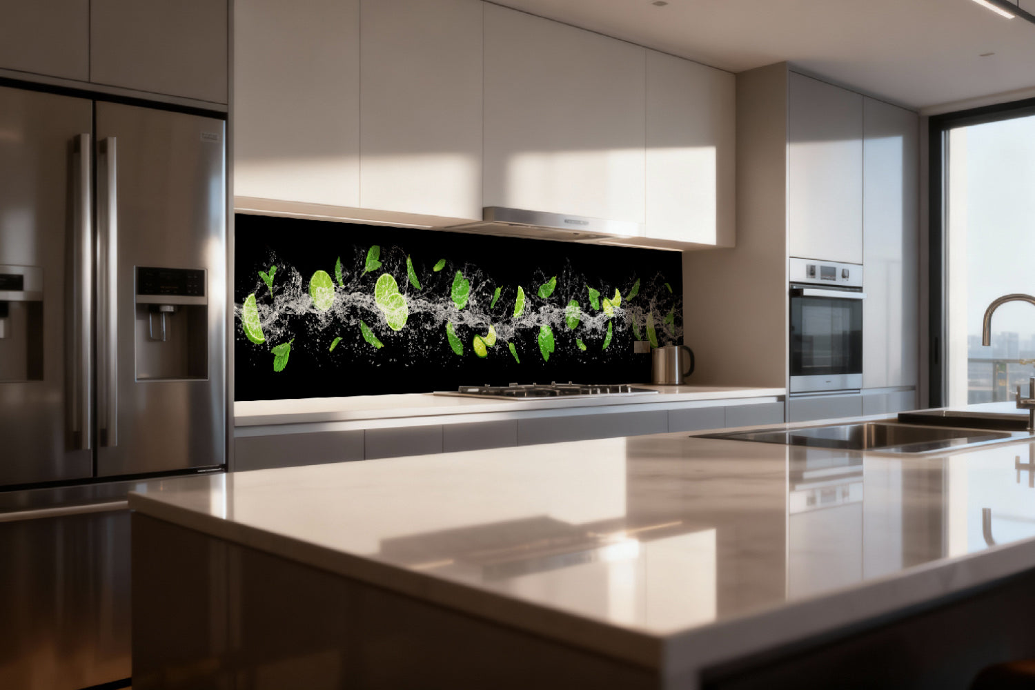 Küchenrückwand Limette Minze