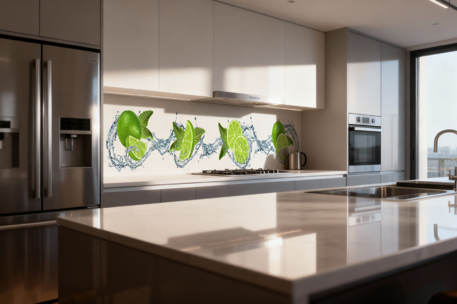 Küchenrückwand Minze & Limette