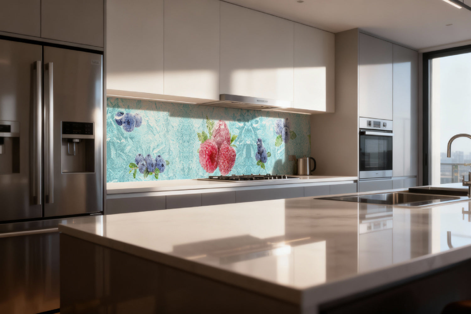 Küchenrückwand Himbeeren & Blaubeeren