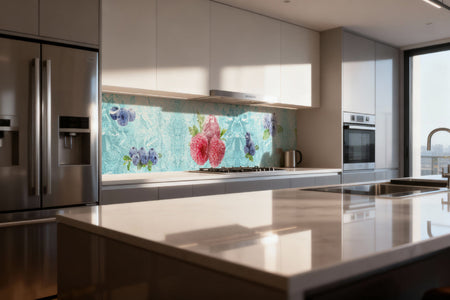 Küchenrückwand Himbeeren & Blaubeeren