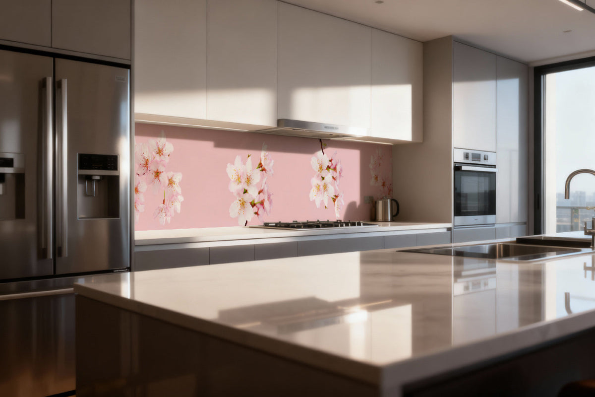 Küchenrückwand Kirschblüten Rosa
