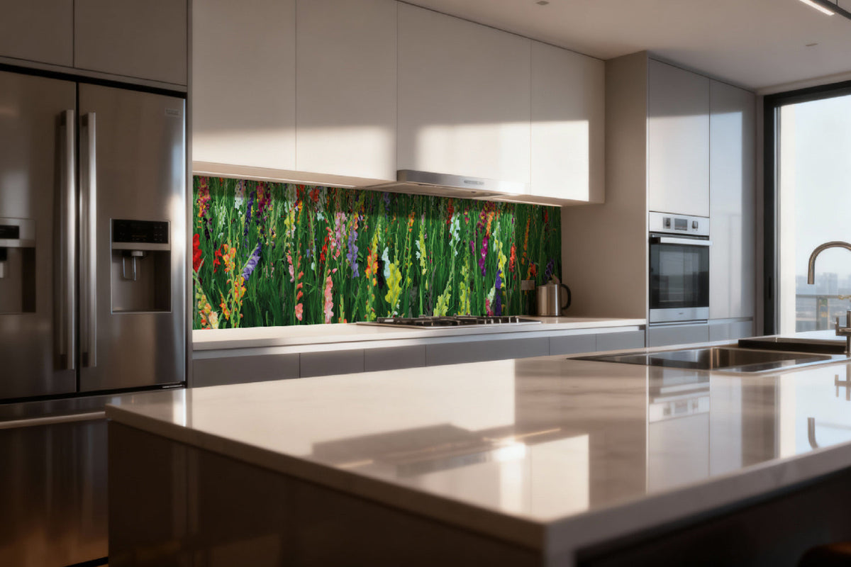 Küchenrückwand Bunte Blumen