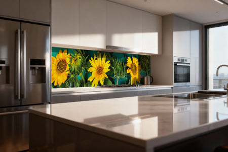 Küchenrückwand Sommerblumen Gelb