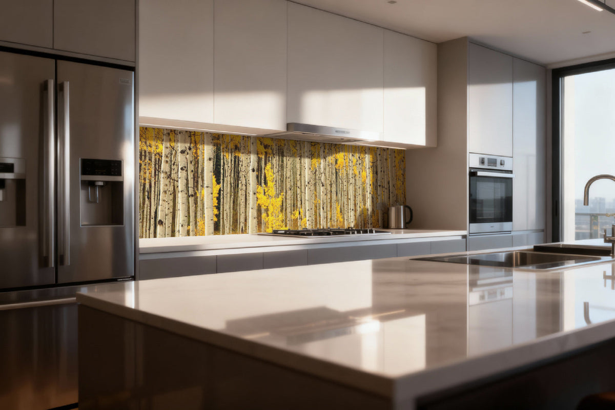 Küchenrückwand Birkenwald
