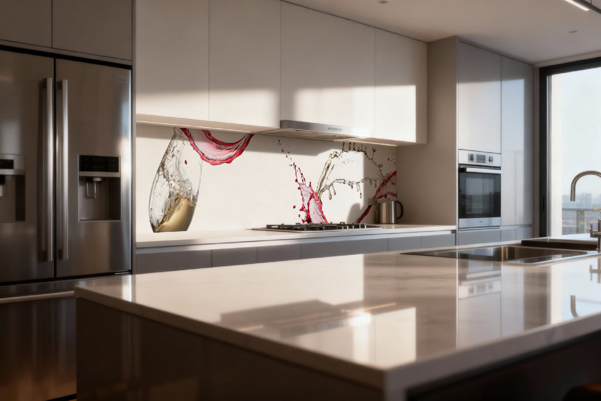 Küchenrückwand Rotwein & Weißwein Splash