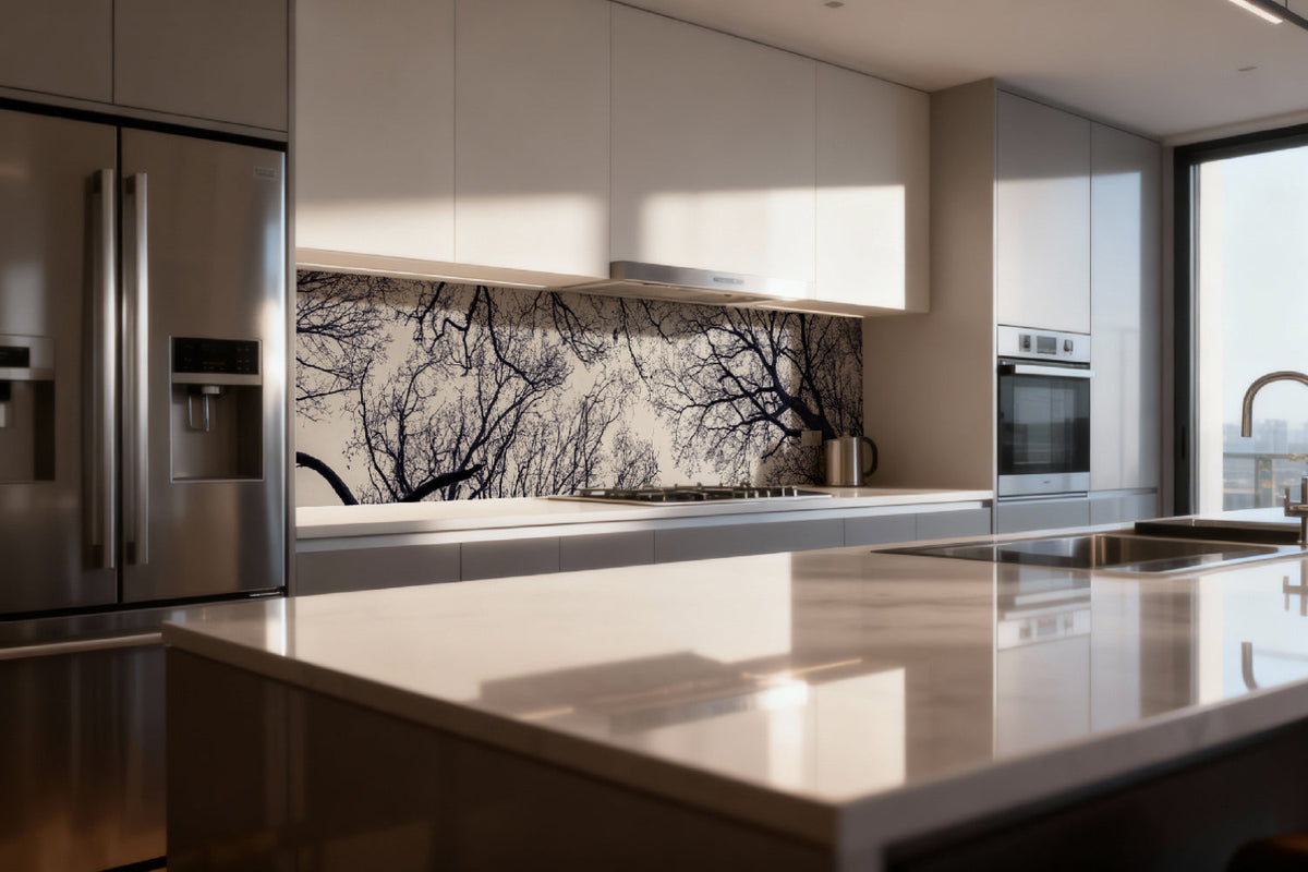 Küchenrückwand Äste Silhouette