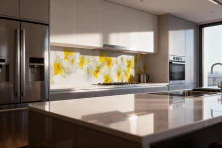 Küchenrückwand Gelbe Frühlingsblüten