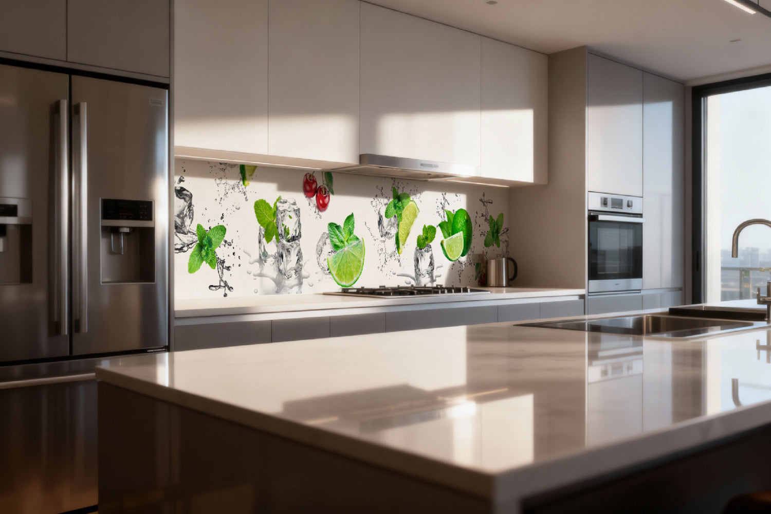 Küchenrückwand Limette Minze Eis