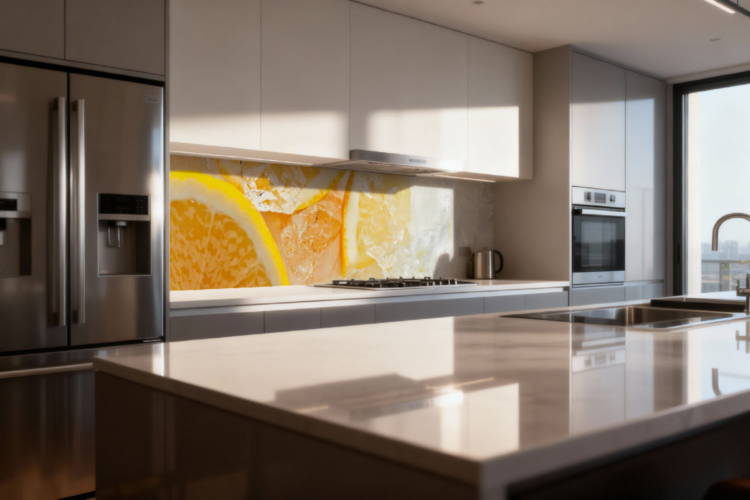 Küchenrückwand Eis und Zitrone