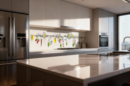 Küchenrückwand Bunte Früchte im Wasser