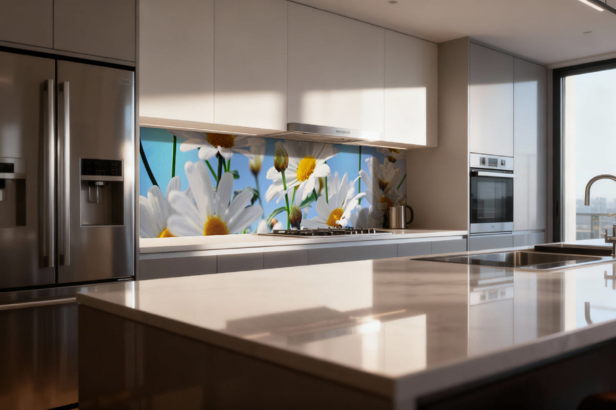 Küchenrückwand Weiße Margeriten