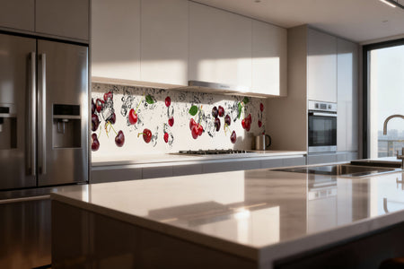 Küchenrückwand Kirschen mit Eiswasser