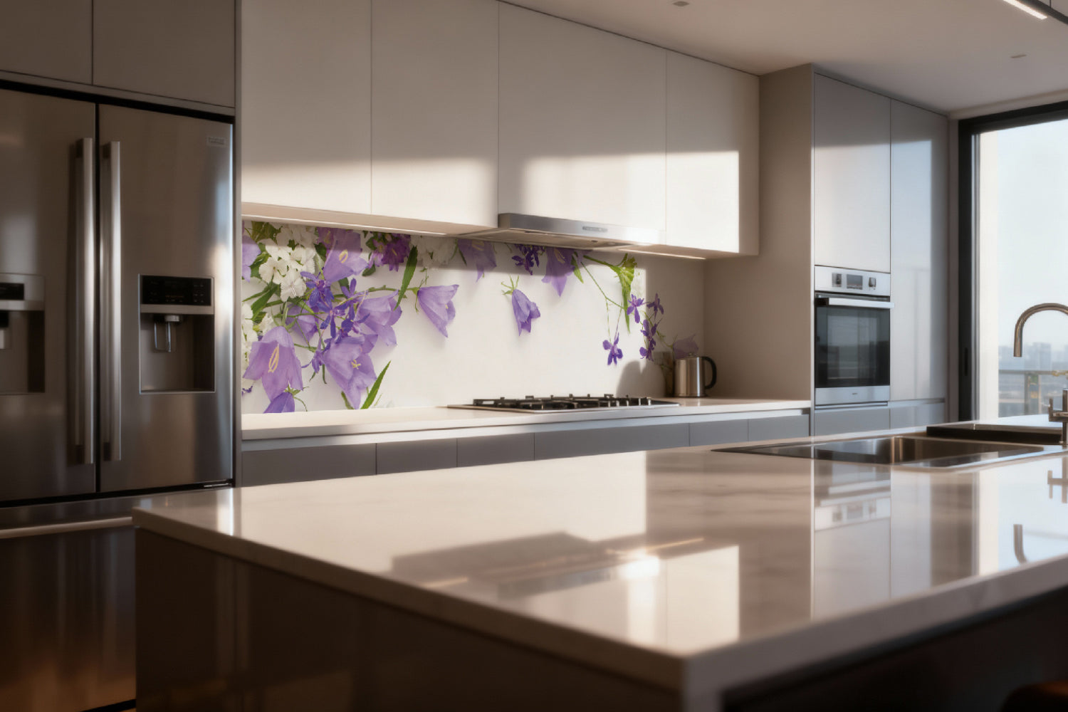 Küchenrückwand Glockenblumen Arrangement