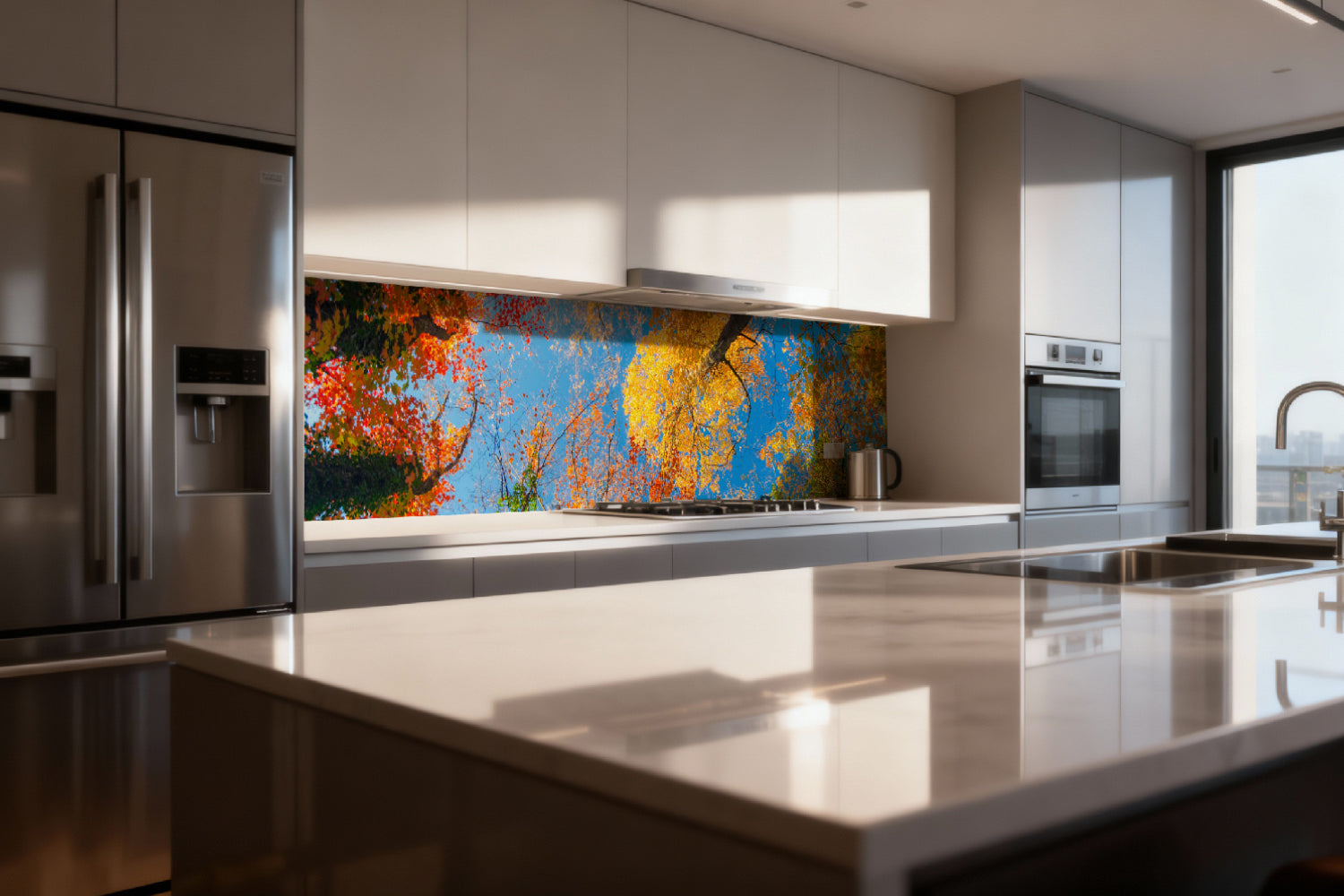 Küchenrückwand Bunte Herbstbäume