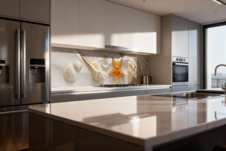 Küchenrückwand Muscheln im Sand