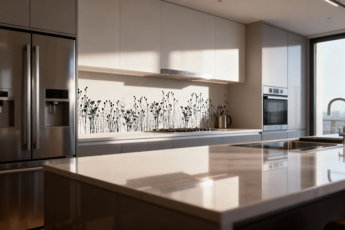 Küchenrückwand Florale Linien