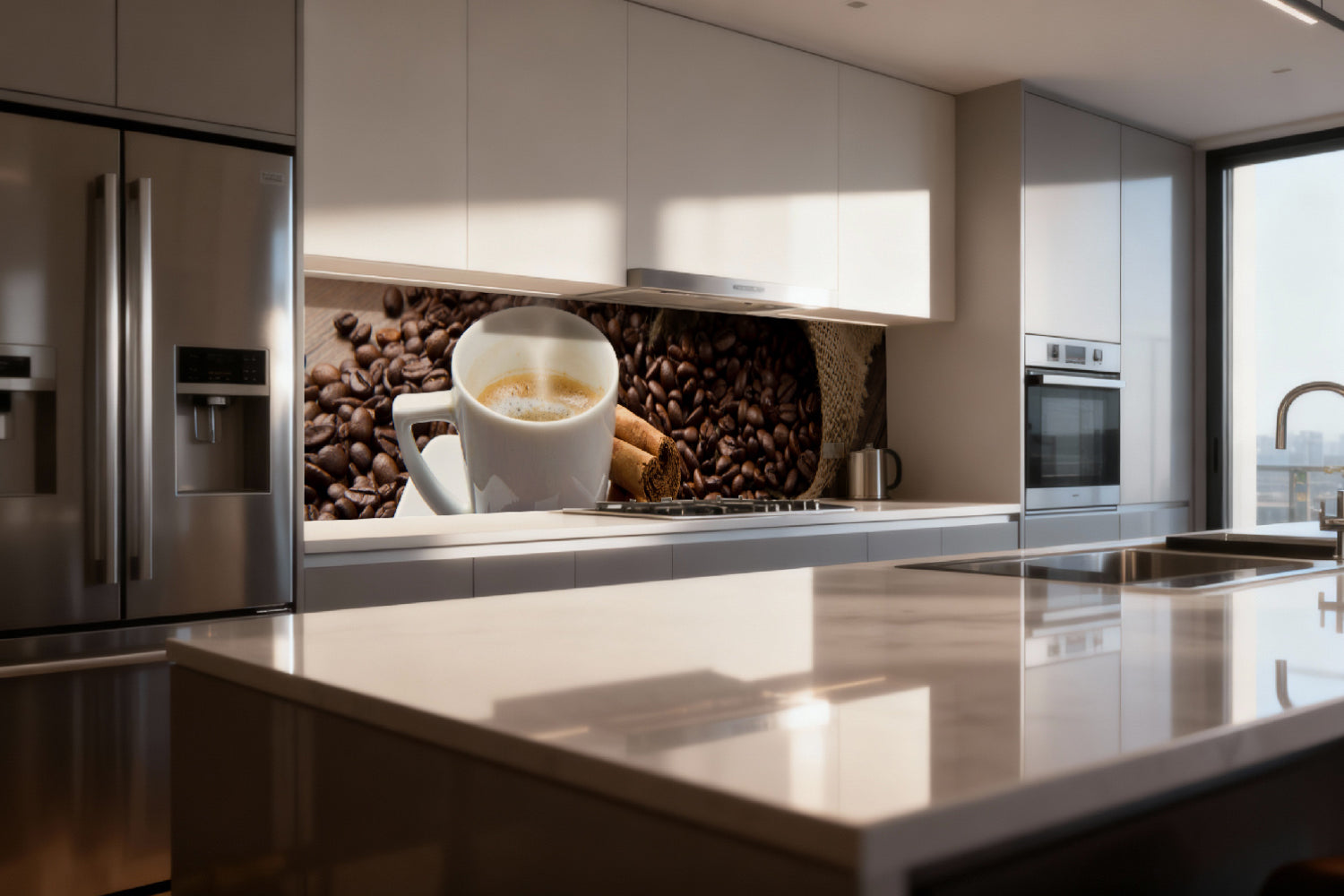 Küchenrückwand Espresso & Bohnen