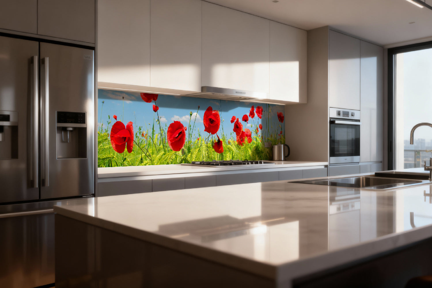 Küchenrückwand Mohnblumenwiese