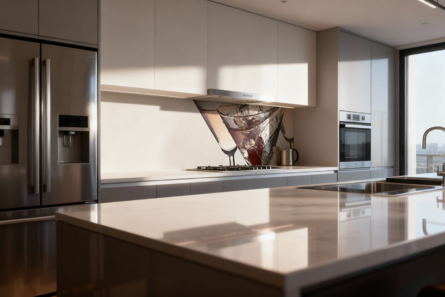 Küchenrückwand mit Cocktailmotiv