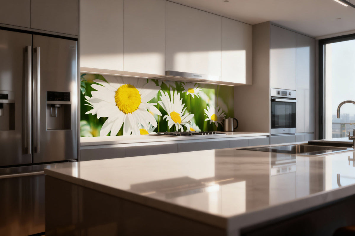 Küchenrückwand Margeritenblüten