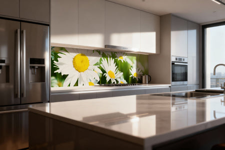 Küchenrückwand Margeritenblüten