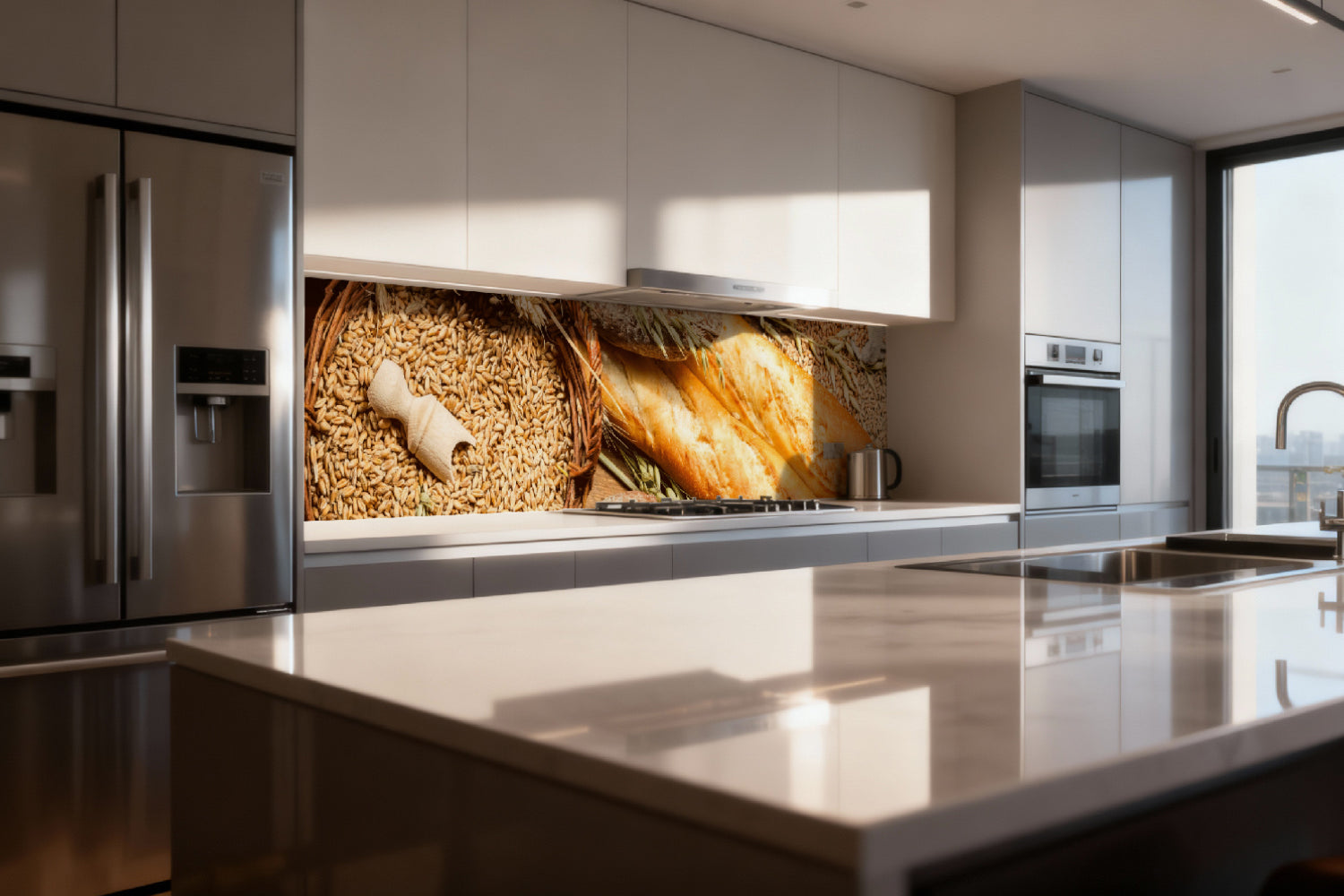 Küchenrückwand Baguette & Getreide