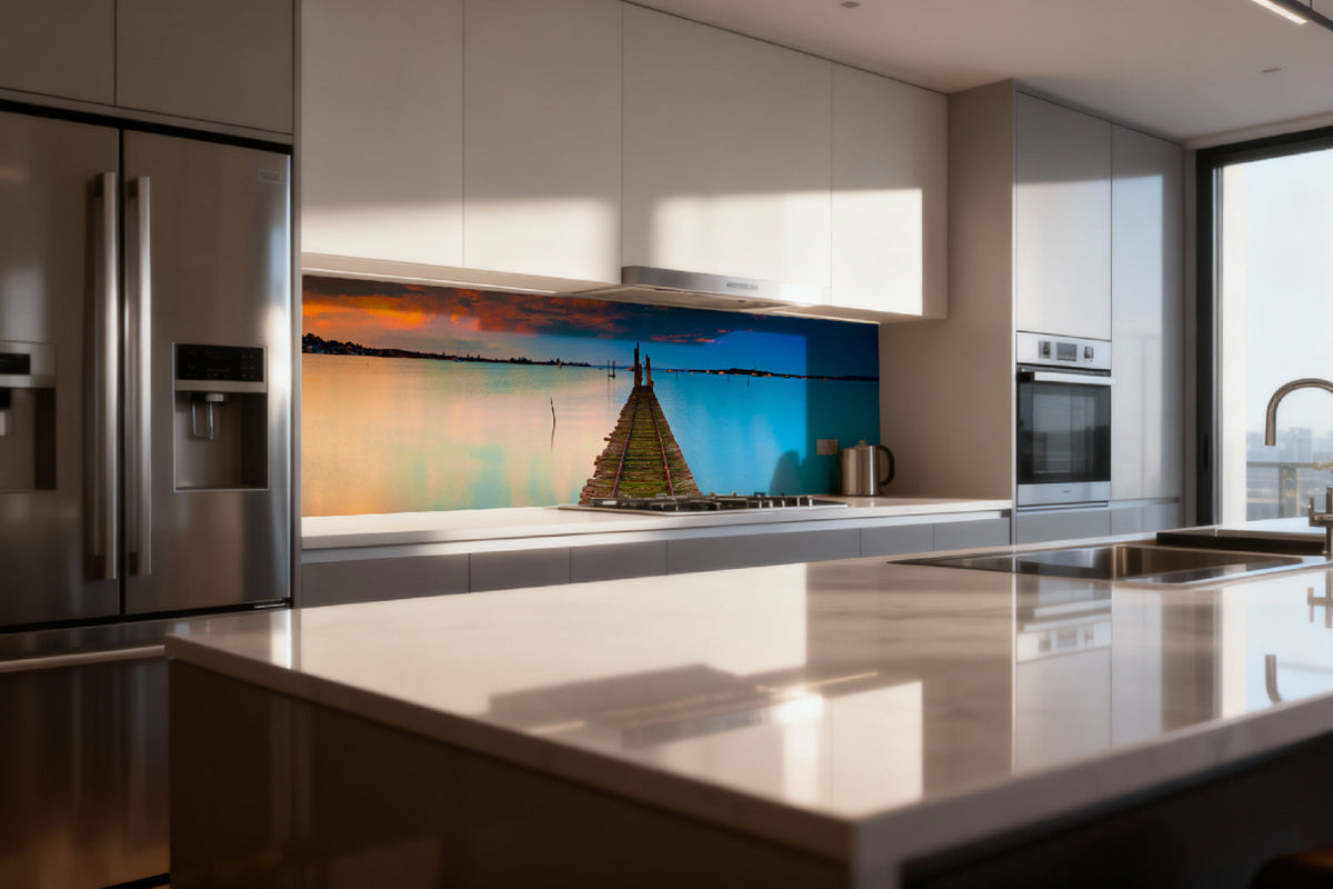 Küchenrückwand Steg am See