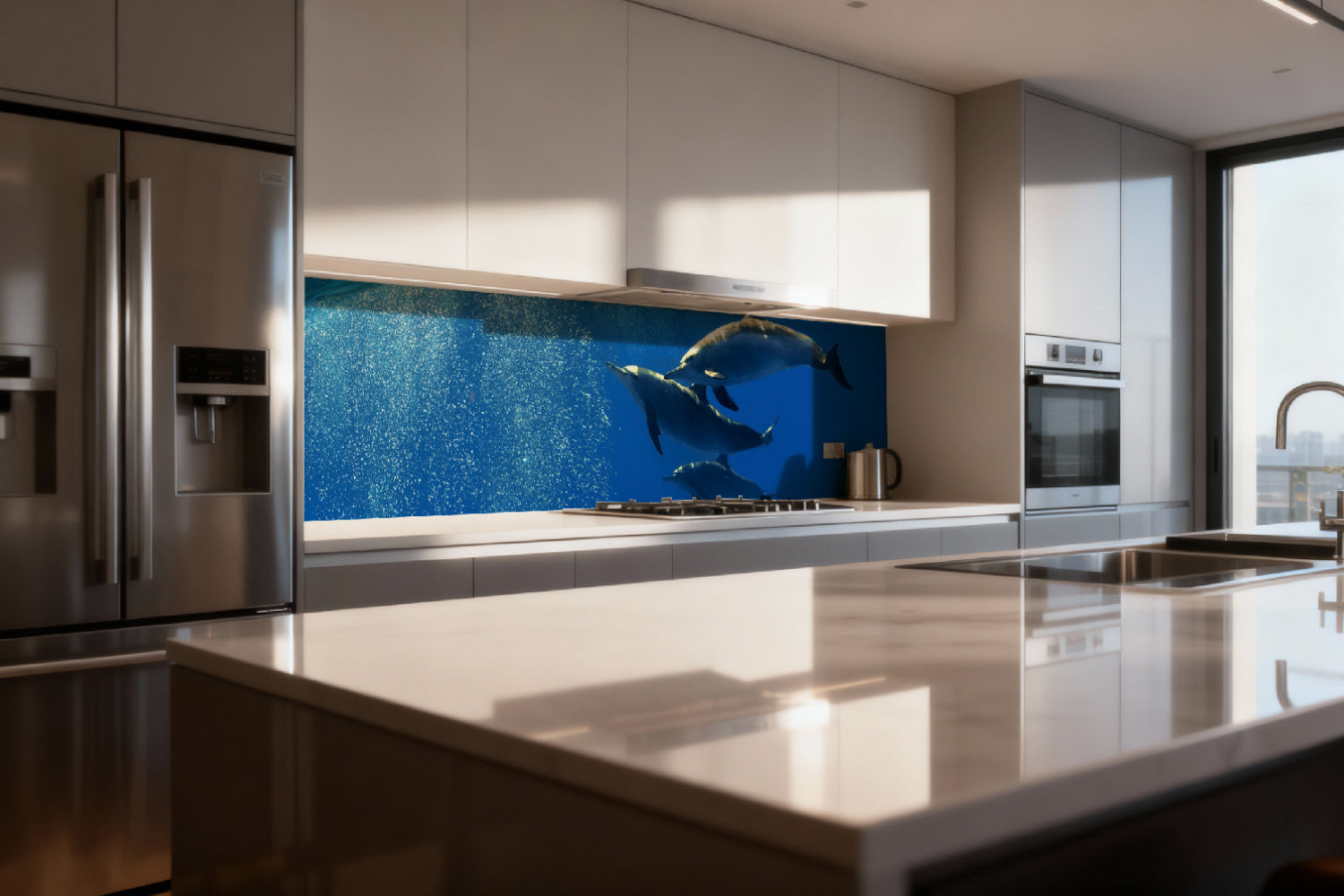 Küchenrückwand Delfine