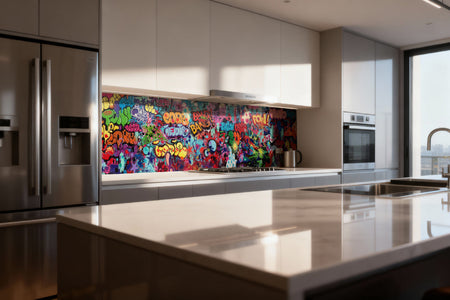 Küchenrückwand mit Graffiti