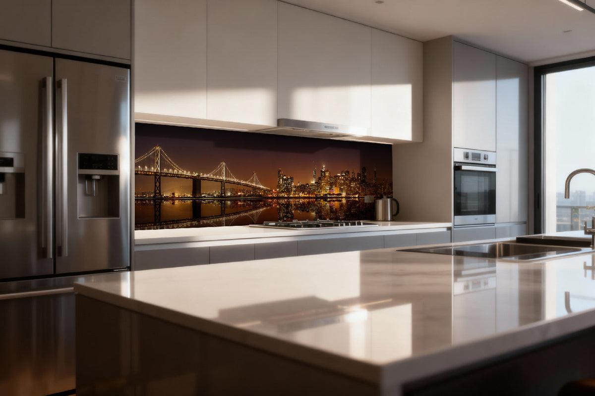 Küchenrückwand Skyline bei Nacht