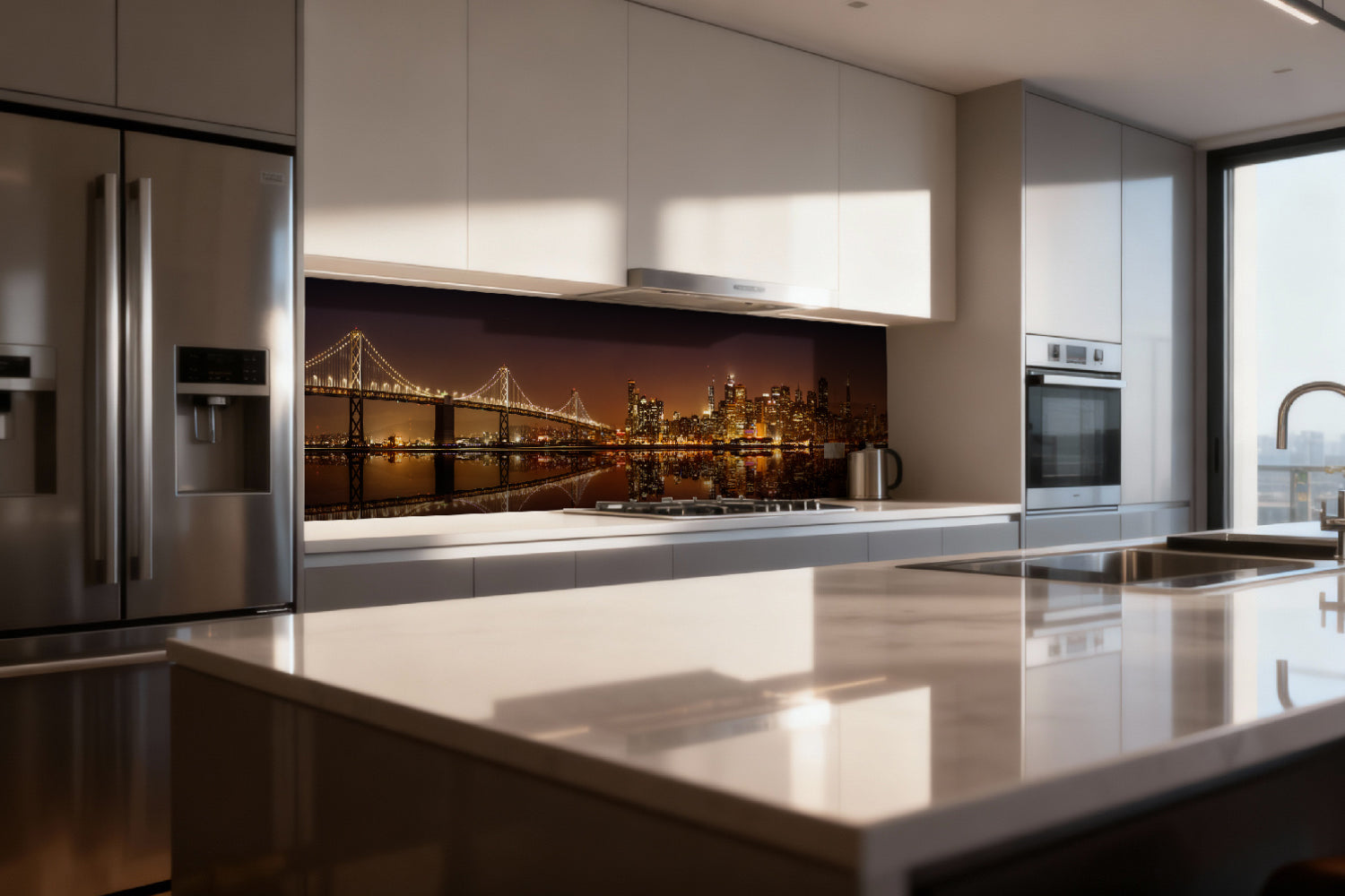 Küchenrückwand Skyline bei Nacht