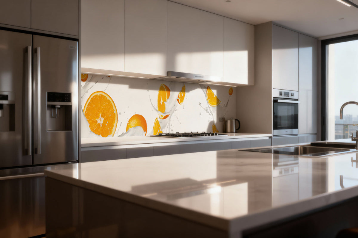 Küchenrückwand Orangen Splash