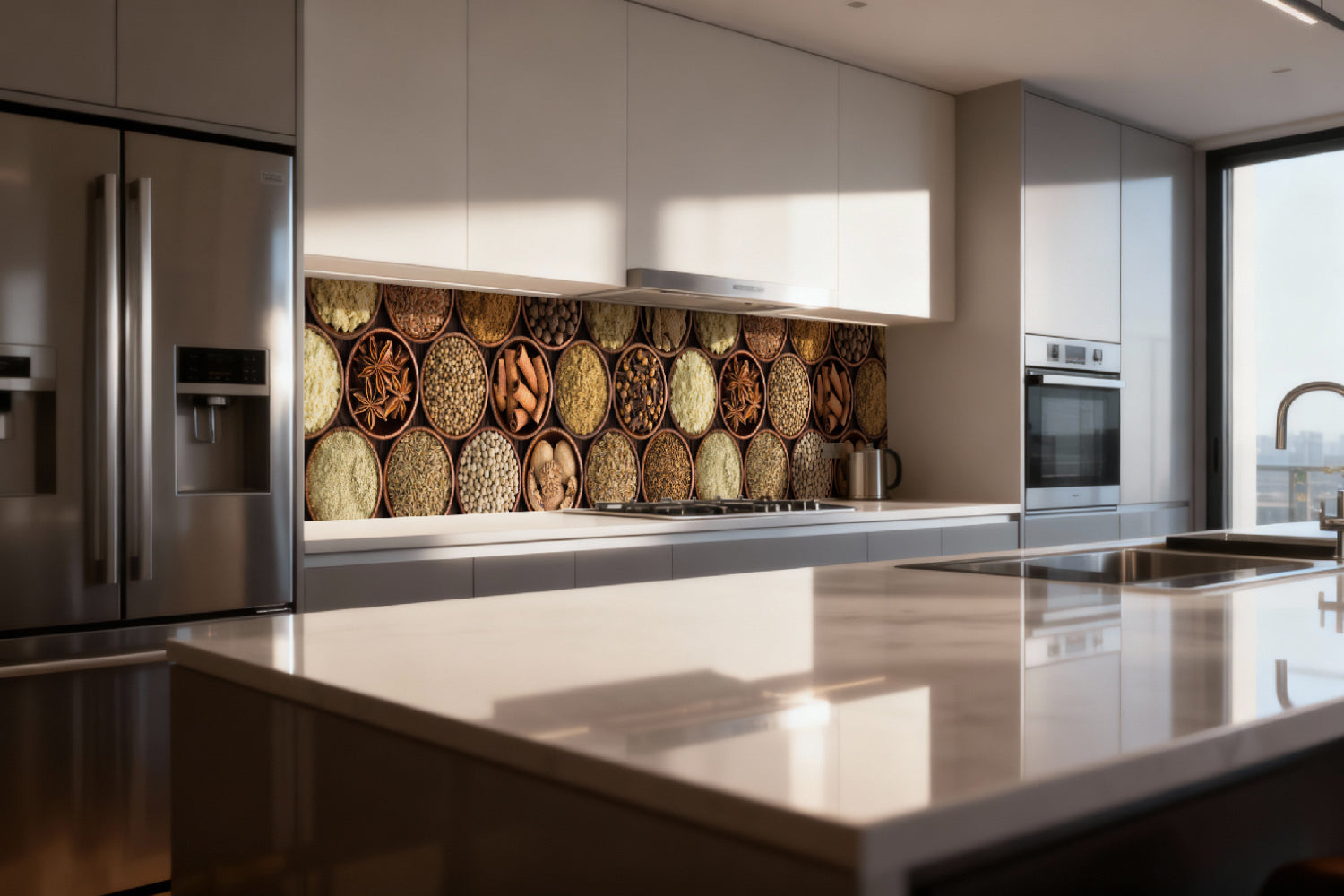 Küchenrückwand Gewürzschalen Design