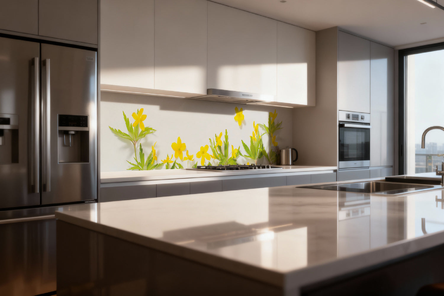 Küchenrückwand Frühlingsblumen Gelb