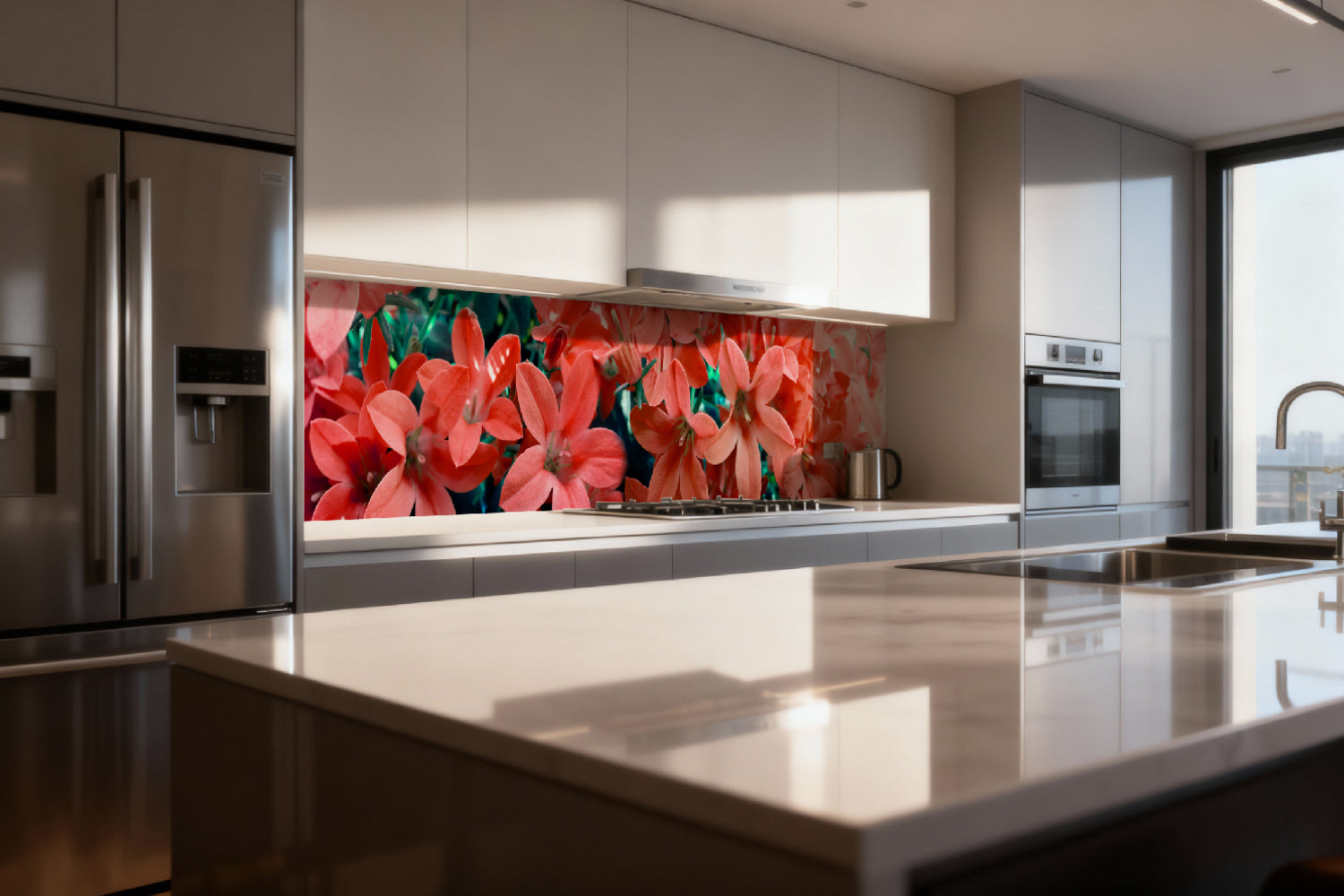 Küchenrückwand Blüten Modern