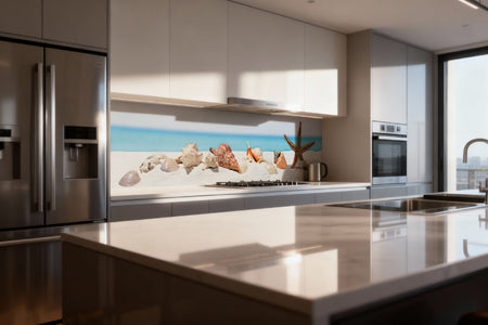 Küchenrückwand Muscheln am Strand