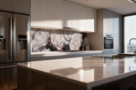 Küchenrückwand Blumenmotiv Romantik