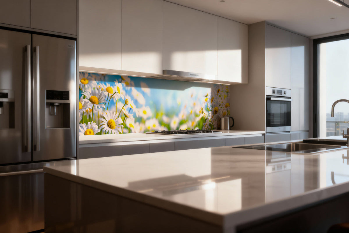 Küchenrückwand Margeriten Frühlingsblumen