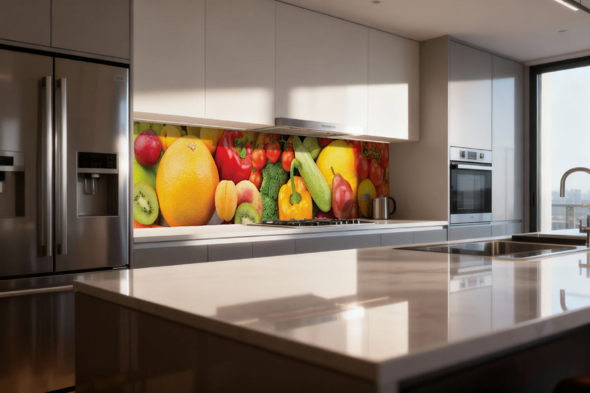 Küchenrückwand Obst und Gemüse Bunt