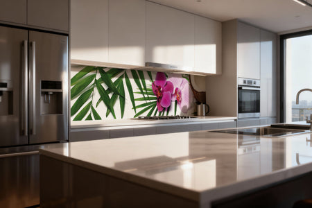 Küchenrückwand Orchidee und Kokos Design