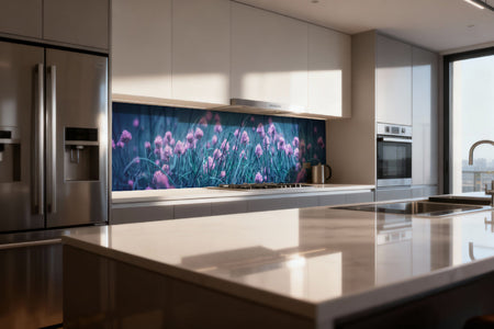 Küchenrückwand Frühlingswiese Pastell