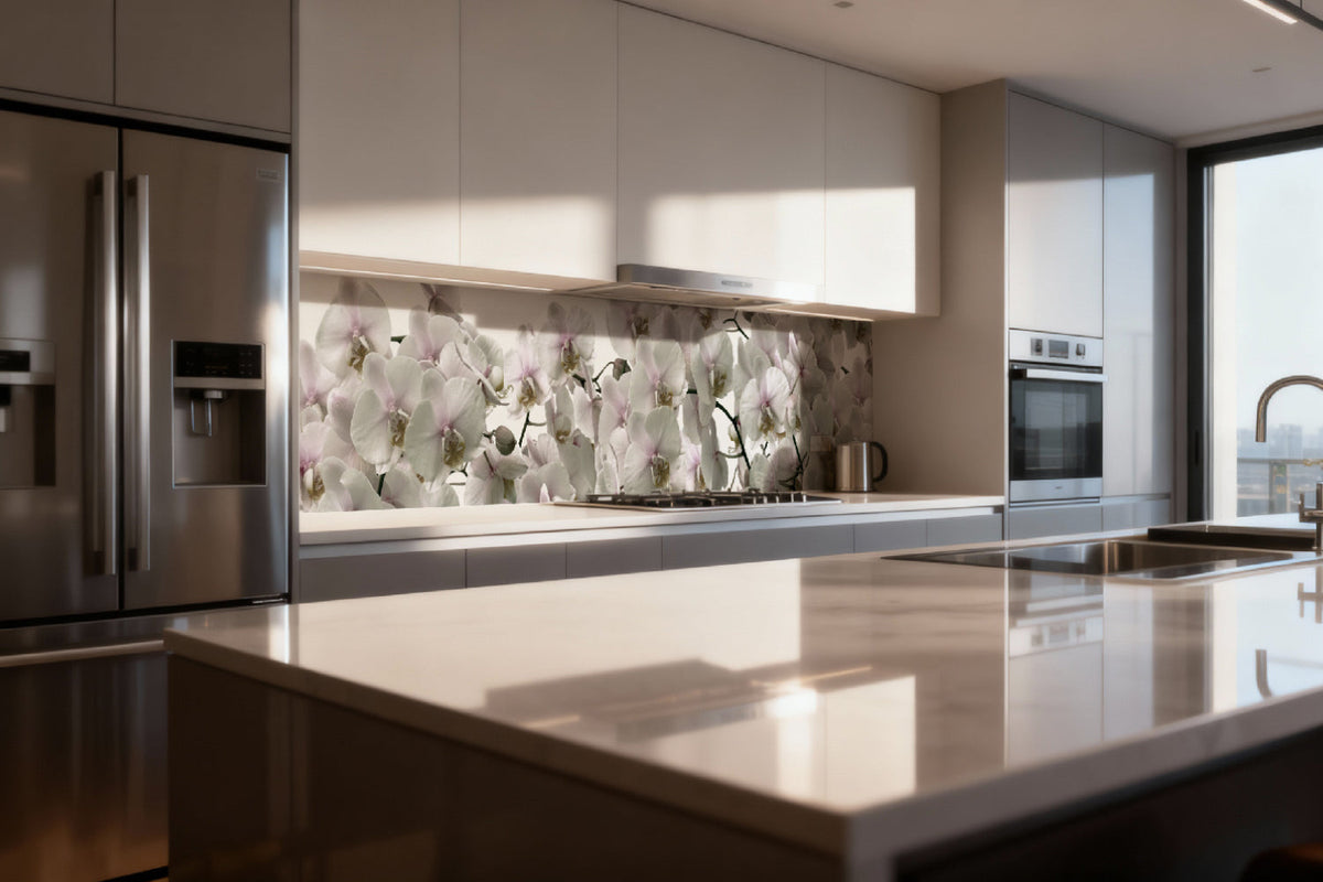 Küchenrückwand Orchideen Blüten