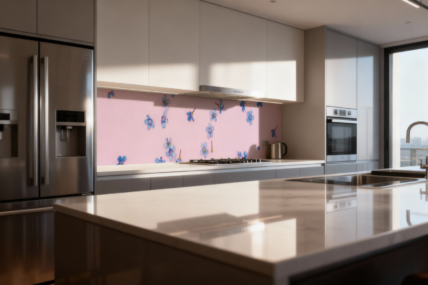 Küchenrückwand Romantisches Blumenmotiv