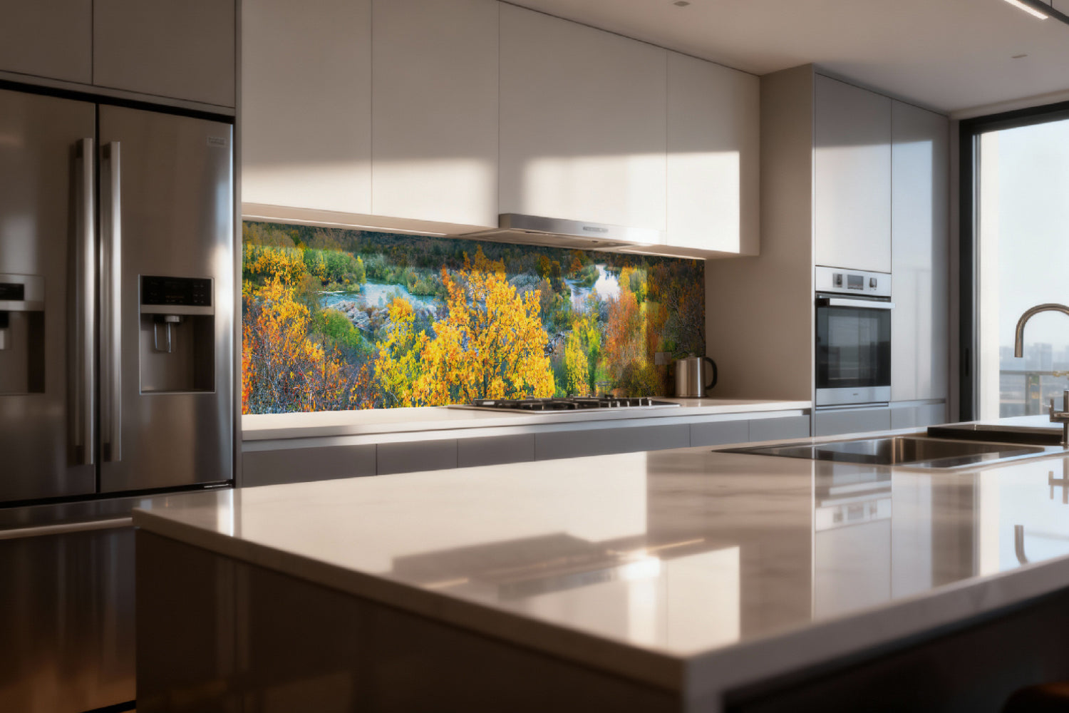 Küchenrückwand Herbstlandschaft am Fluss