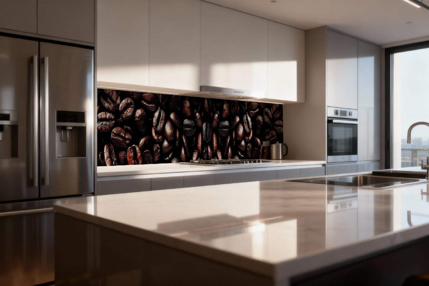 Küchenrückwand Kaffeebohnen Nahaufnahme