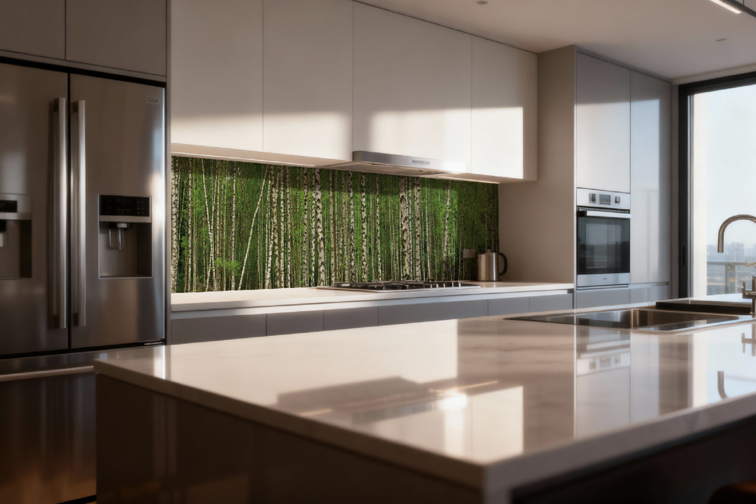 Küchenrückwand Birkenwald